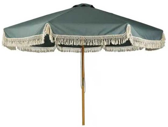 Casa - Volantes - Parasol ø300 x 260 cm - khaki groen – Weerbestendige Tuinparasol – Grote Rondvormige Zonwering - Grote Parasol