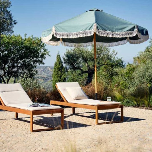 Casa - Volantes - Parasol ø300 x 260 cm - khaki groen – Weerbestendige Tuinparasol – Grote Rondvormige Zonwering - Grote Parasol