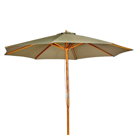Grote Parasol Houten Tuinparasol Ø 300x260 cm – Extra Stevig & Stijlvol Zonnescherm voor Terras, Balkon & Tuin – Robuust Houtframe & UV-Beschermend Doek - Casa